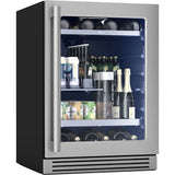 Presrv Pro Beverage Cooler, 24in Under Cabinet, SS plus Glass, Reverse Door, 1 Zone