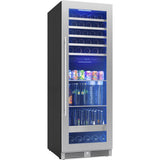 Presrv Wine And Bev Cooler, 24'' Full Size, SS And Glass, Reversible, 2 Zones