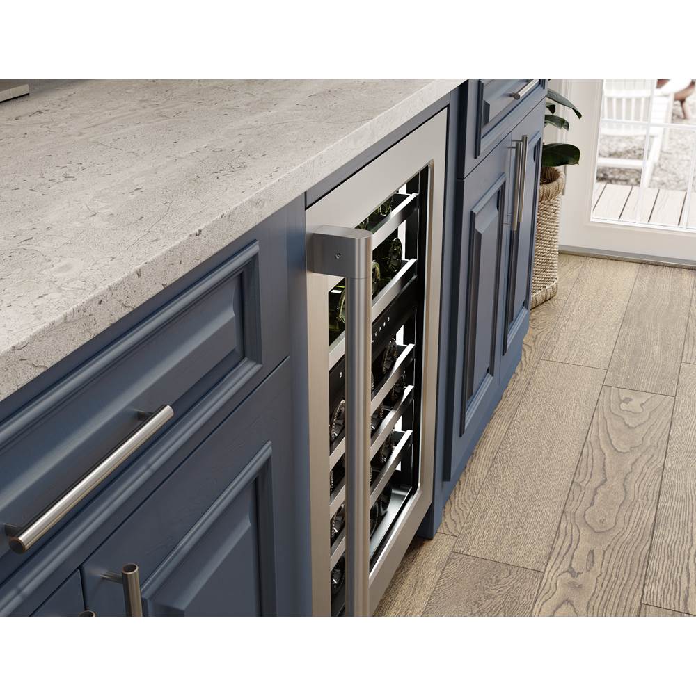 Presrv Pro Wine Cooler, 24in Under Cabinet, SS plus Glass, Reverse Door, 2 Zone