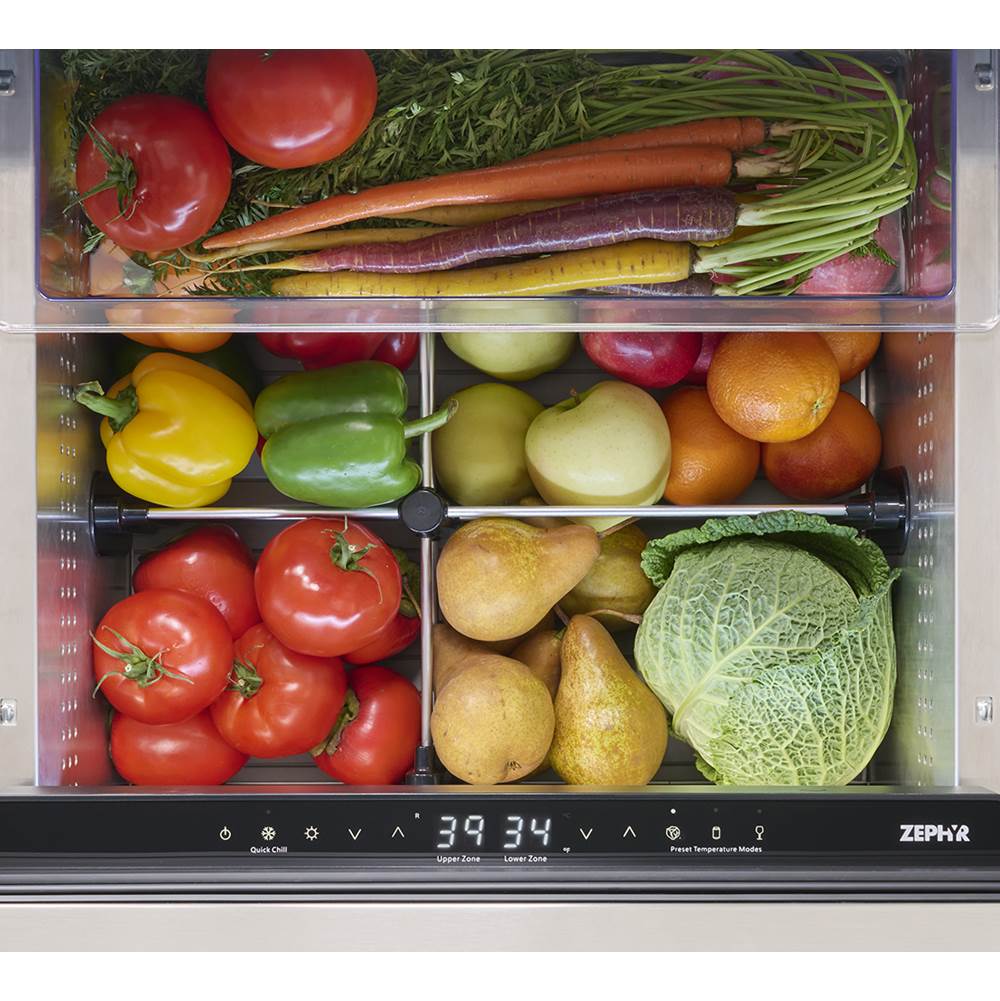 Presrv Refrigerator Drawers, 24in Compact, Outdoor, SS, 2 Zone