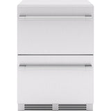 Zephyr - Presrv Refrigerator Drawers, 24in Compact, Outdoor, SS, 2 Zone - Stainless Steel