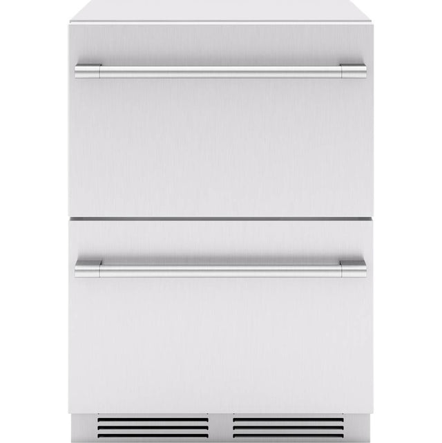 Zephyr - Presrv Refrigerator Drawers, 24in Compact, Outdoor, SS, 2 Zone - Stainless Steel