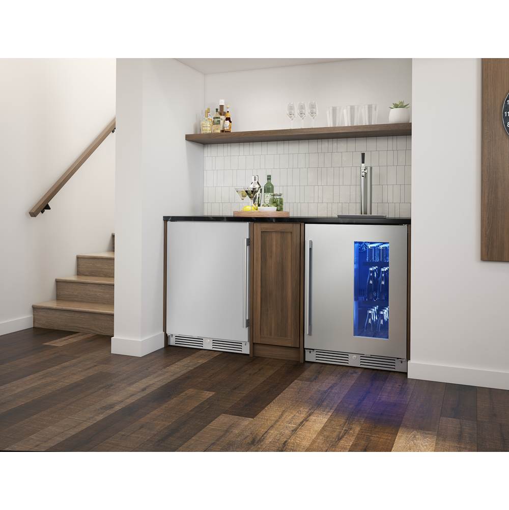 Presrv refrigerator, 24'' compact, outdoor ss, reversible, lock, 1 zone