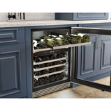 Presrv Pro Wine Cooler, 24in Under Cabinet, SS plus Glass, Reverse Door, 2 Zone