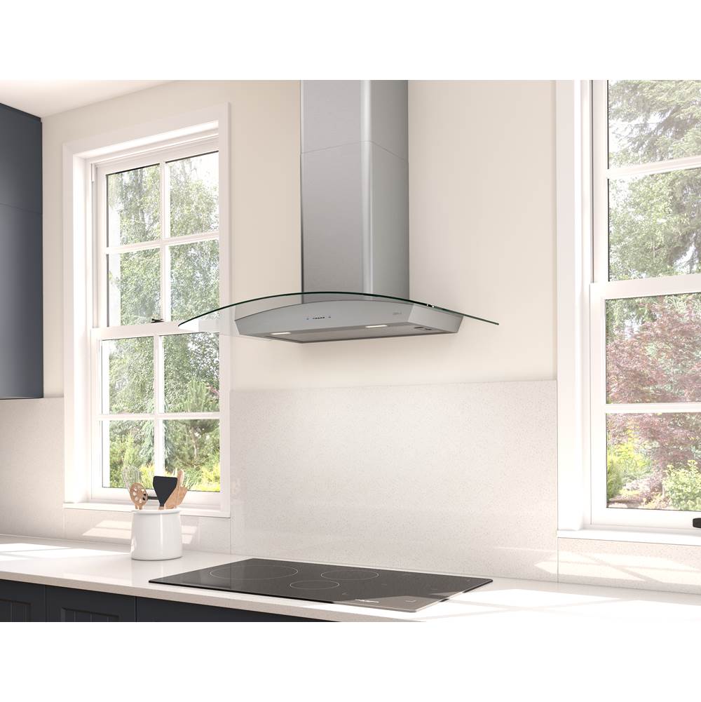 Ravenna Wall, 30in, Black SSPlusGray Glass, LED