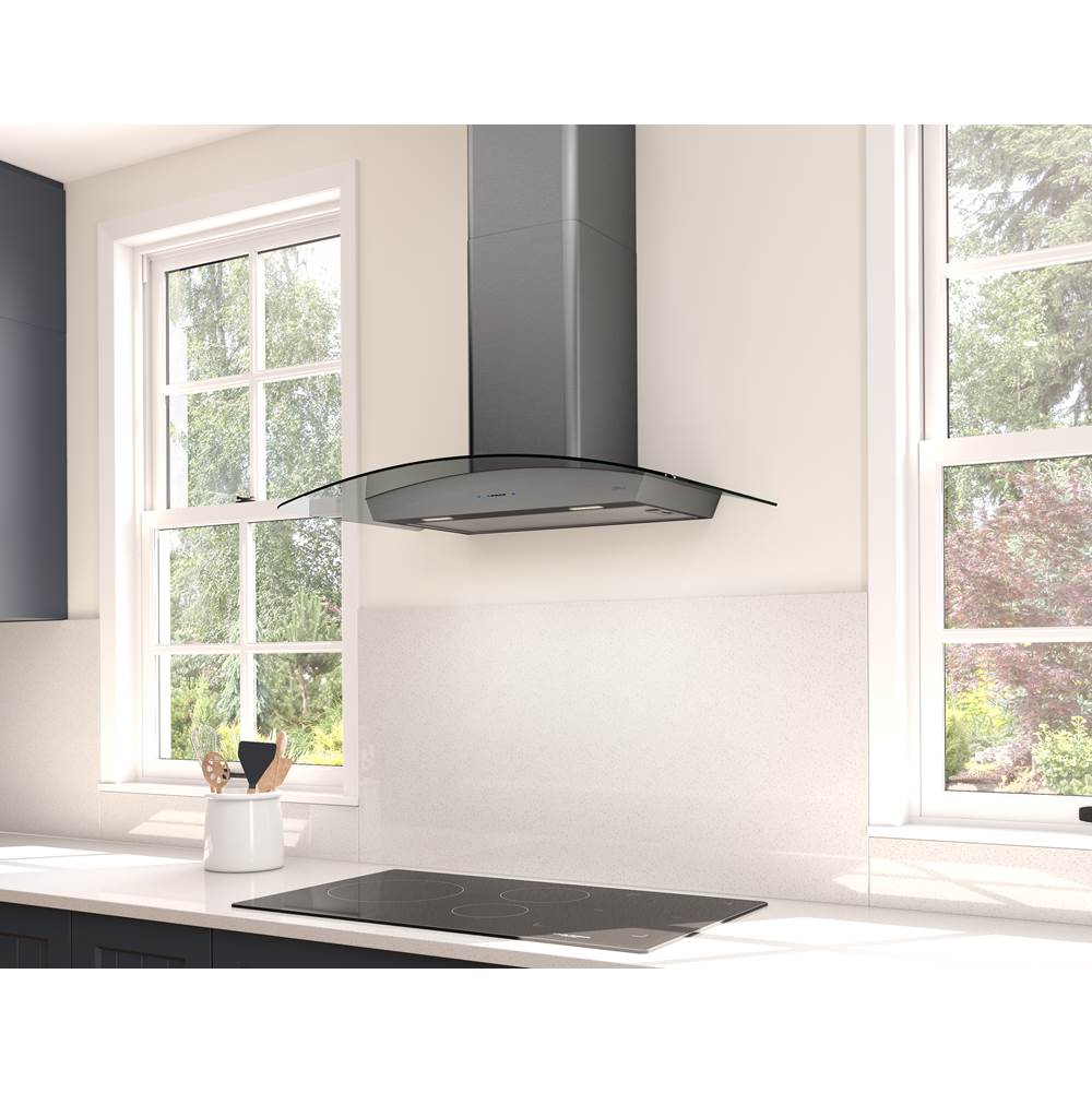 Ravenna Wall, 90cm, Black SSPlusGray Glass, LED