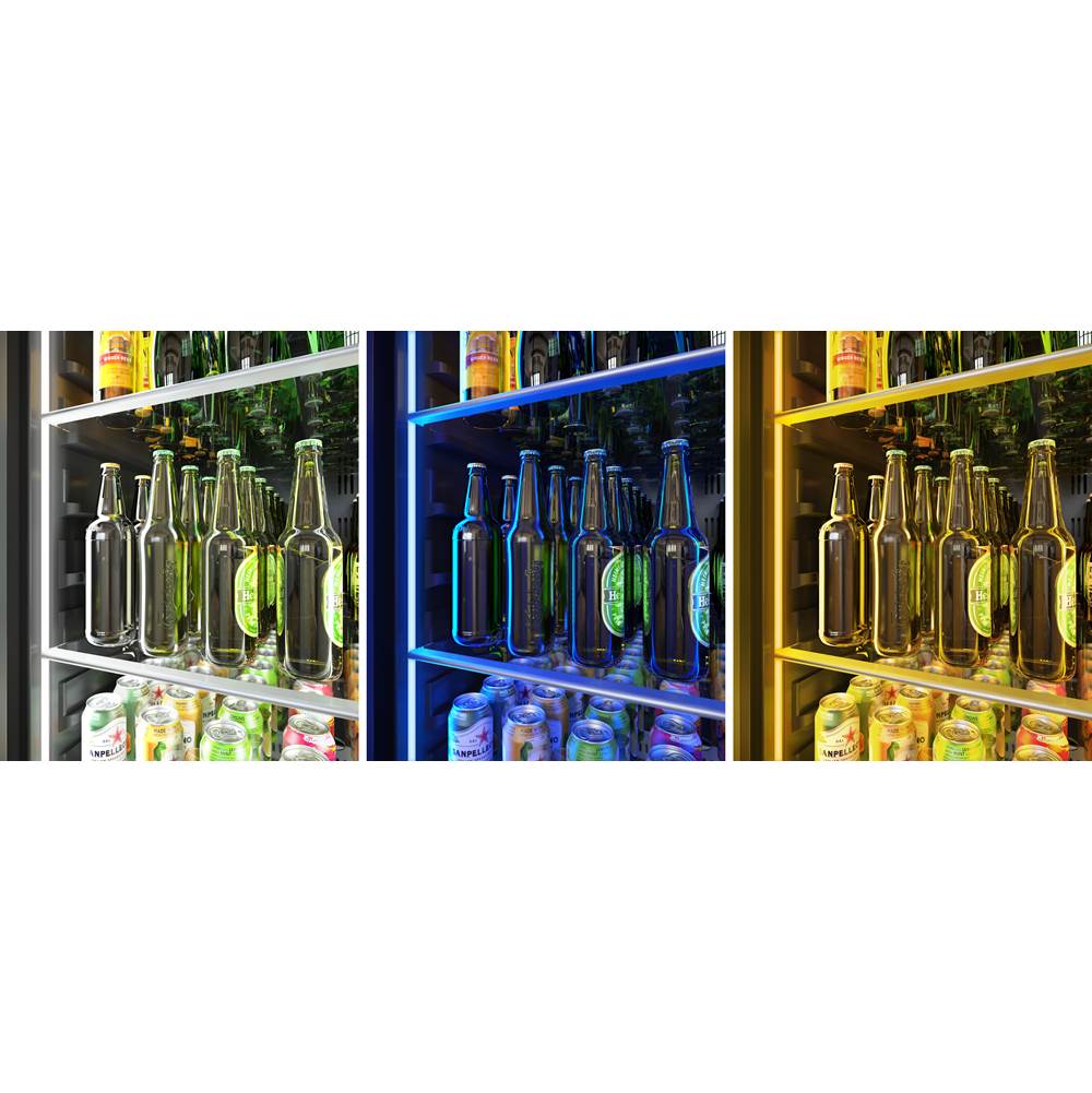 Presrv Wine And Bev Cooler, 24'' Full Size, SS And Glass, Reversible, 2 Zones