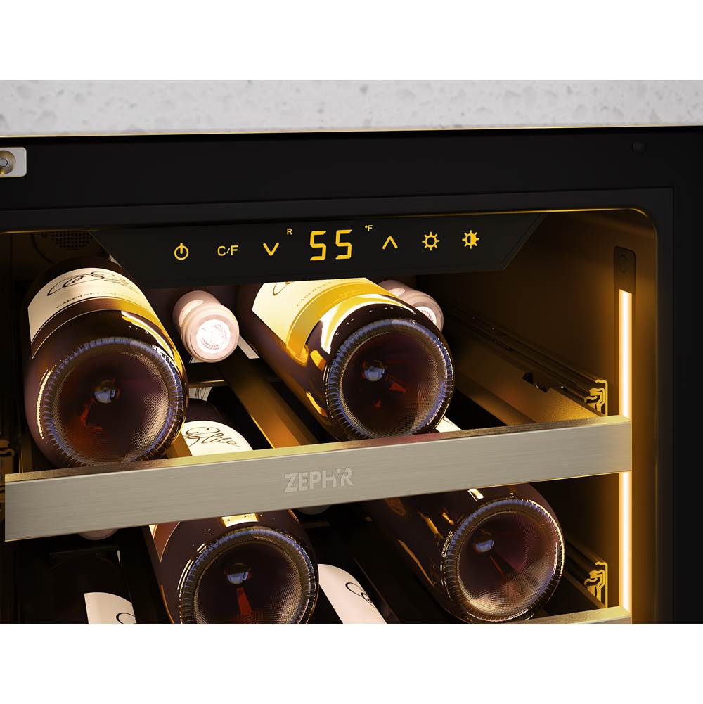 Presrv Wine Cooler, 15'' Compact, SS and Glass, Reversible, 1 Zone