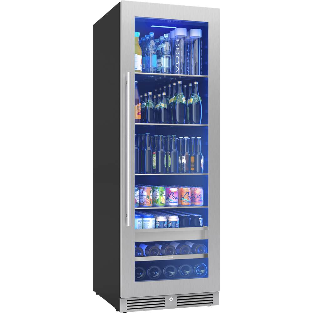 Presrv Beverage, 24'' Full Size, SS And Glass, Reversible, 1 Zone