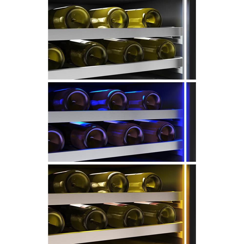 Presrv Wine Cooler, 24'' Full Size, SS And Glass, Reversible, 2 Zones