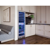 Presrv Wine And Bev Cooler, 24'' Full Size, SS And Glass, Reversible, 2 Zones