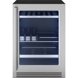 Presrv Pro Beverage Cooler, 24in Under Cabinet, SS plus Glass, Reverse Door, 1 Zone
