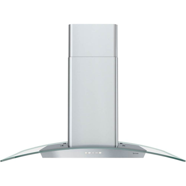 Zephyr - Brisas Curved Glass Wall, 36'' G, ACT, LED - Stainless Steel,Glass