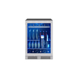 Presrv beverage, 24'' compact, Stainless Steel and glass, reversible, 1 zone