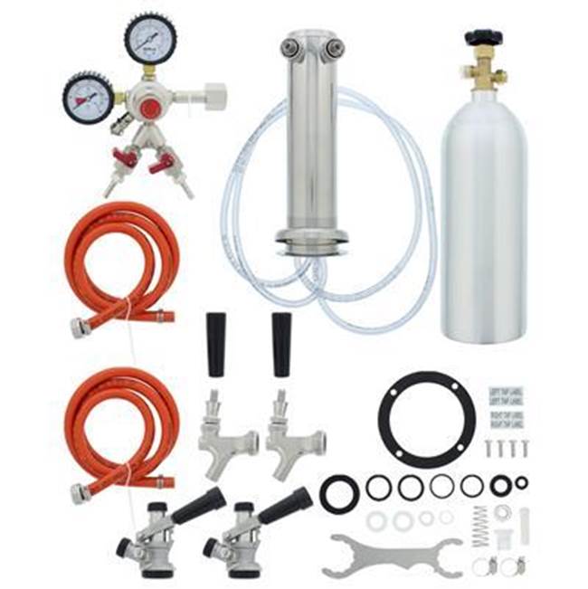 Zephyr - Presrv Kegerator Double Tap Kit, SS, CO2