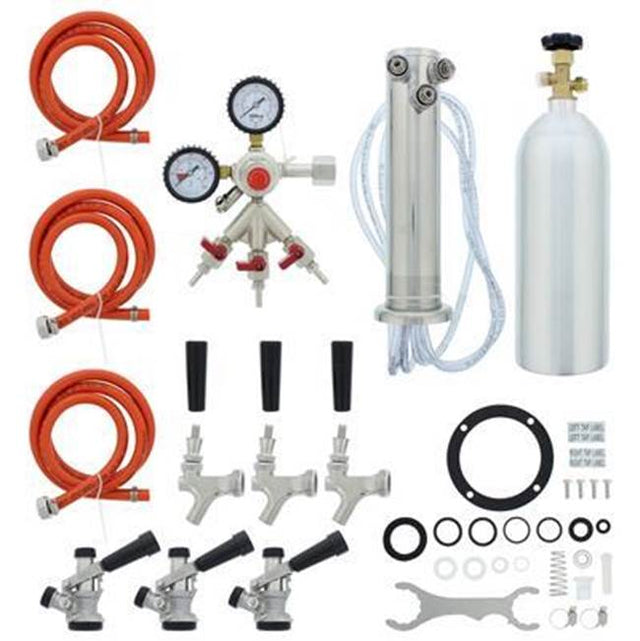 Zephyr - Presrv Kegerator Triple Tap Kit, SS, CO2
