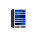 Zephyr - Presrv wine cooler, 24'' compact, Stainless Steel and glass, reversible, 2 zones
