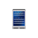 Presrv wine cooler, 24'' compact, Stainless Steel and glass, reversible, 2 zones