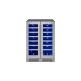 Presrv wine, 24'' compact, Stainless Steel and glass, french door, 2 zones