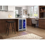 Presrv wine beverage, 24'' compact, Stainless Steel and glass, french door, 2 zones