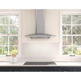 Ravenna Wall, 30in, Black SSPlusGray Glass, LED
