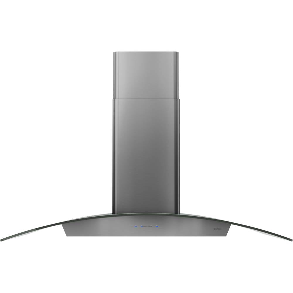 Zephyr - Ravenna Island, 42in, Black SSPlusGray Glass, LED - Black Stainless Steel