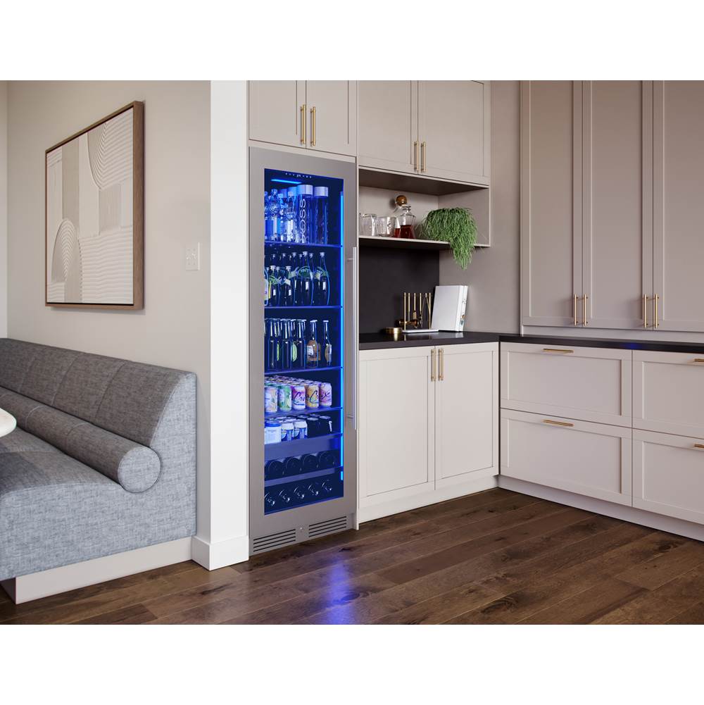 Presrv Beverage, 24'' Full Size, SS And Glass, Reversible, 1 Zone