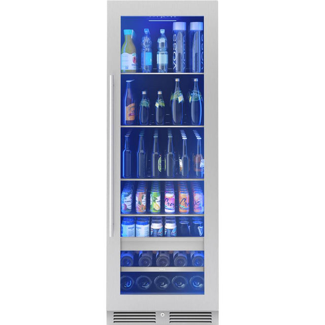 Zephyr - Presrv Beverage, 24'' Full Size, SS And Glass, Reversible, 1 Zone