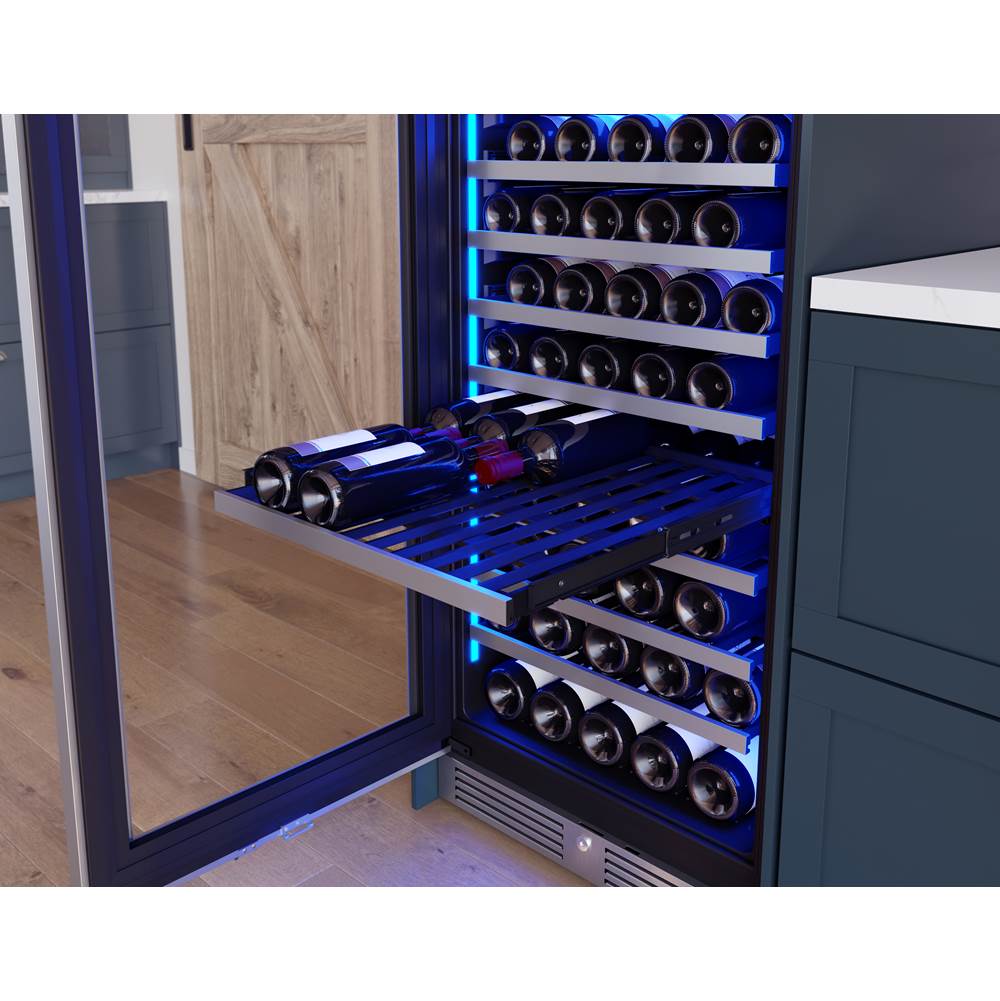 Presrv Wine Cooler, 24'' Full Size, SS And Glass, Reversible, 2 Zones