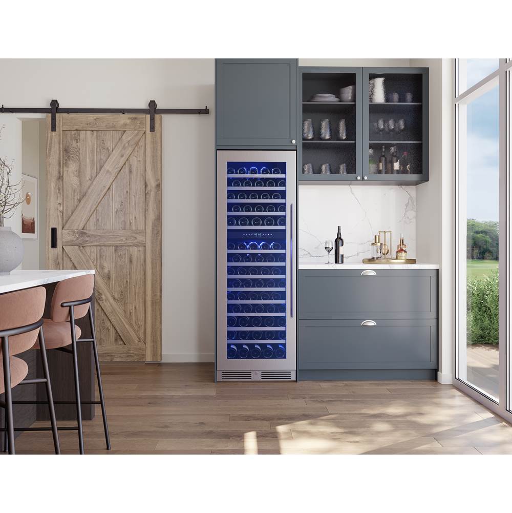 Presrv Wine Cooler, 24'' Full Size, SS And Glass, Reversible, 2 Zones
