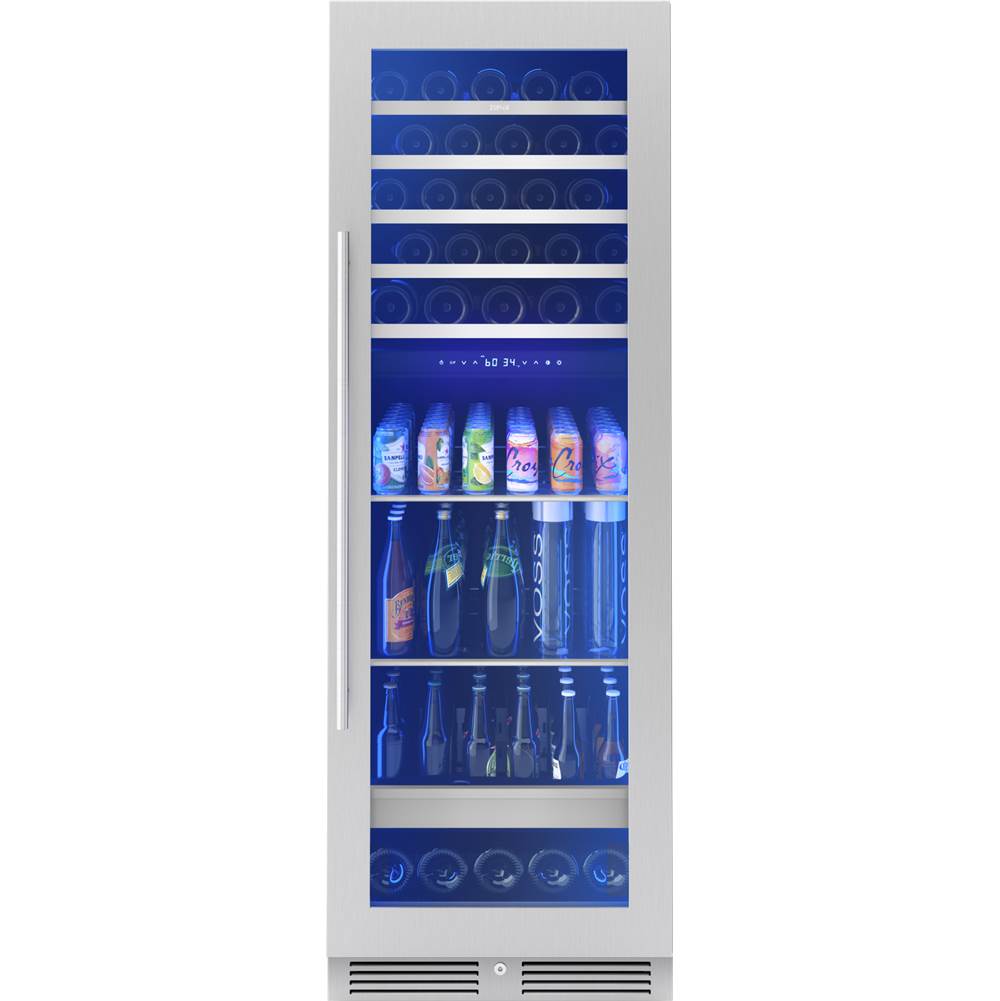 Zephyr - Presrv Wine And Bev Cooler, 24'' Full Size, SS And Glass, Reversible, 2 Zones