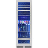 Zephyr - Presrv Wine And Bev Cooler, 24'' Full Size, SS And Glass, Reversible, 2 Zones