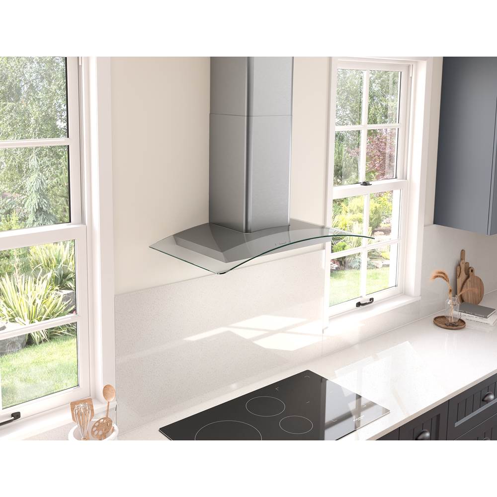 Ravenna Wall, 30in, Black SSPlusGray Glass, LED