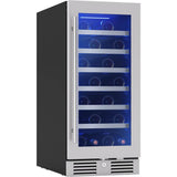 Presrv Wine Cooler, 15'' Compact, SS and Glass, Reversible, 1 Zone