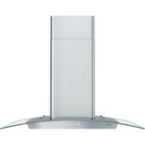 Zephyr - Brisas Curved Glass Island, 30'' G, ACT, LED - Stainless Steel,Glass