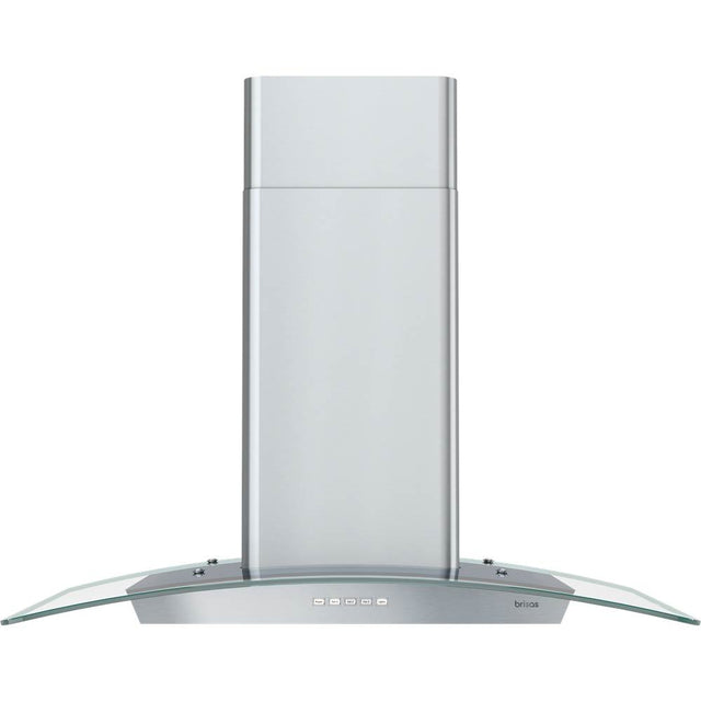 Zephyr - Brisas Curved Glass Island, 30'' G, ACT, LED - Stainless Steel,Glass