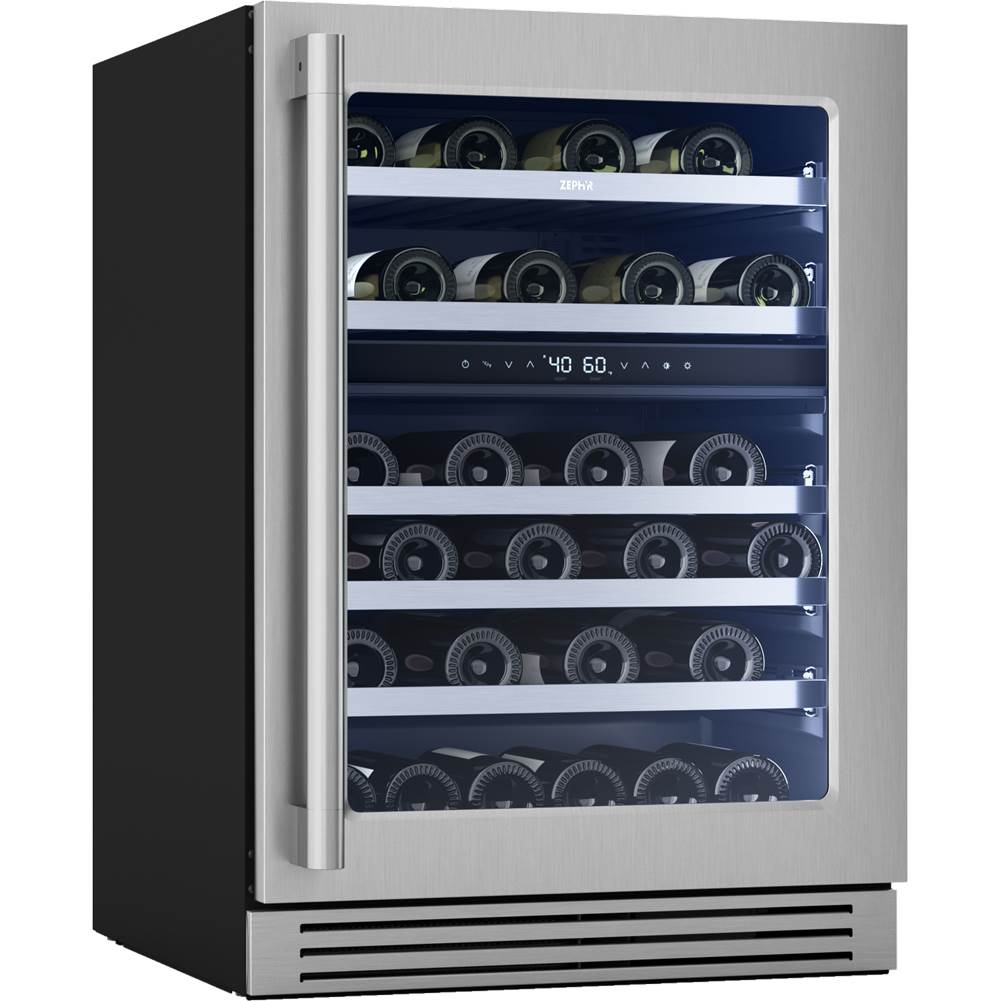 Presrv Pro Wine Cooler, 24in Under Cabinet, SS plus Glass, Reverse Door, 2 Zone