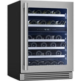 Presrv Pro Wine Cooler, 24in Under Cabinet, SS plus Glass, Reverse Door, 2 Zone