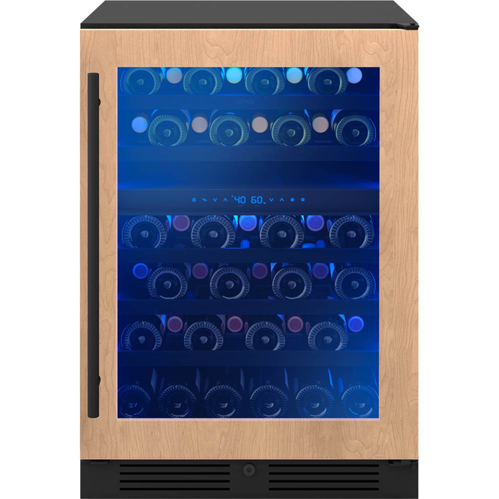Zephyr - Presrv wine cooler, 24'' compact, panel-ready and glass, reversible, 2 zones
