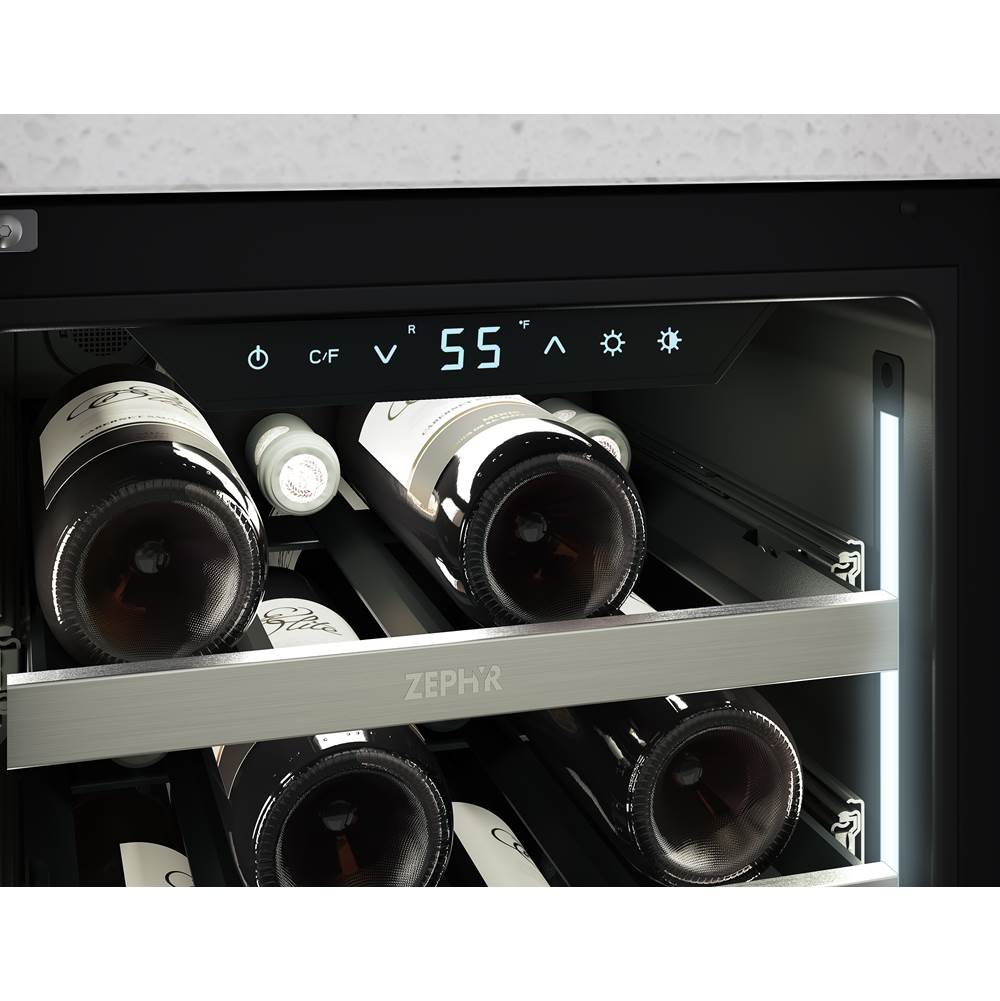 Presrv Wine Cooler, 15'' Compact, SS and Glass, Reversible, 1 Zone