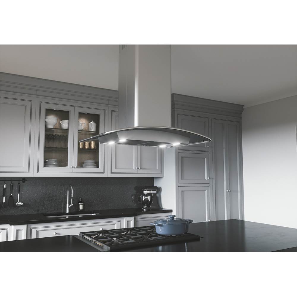 Milano Connect Island, 90cm, SS and Glass, LED, ACT