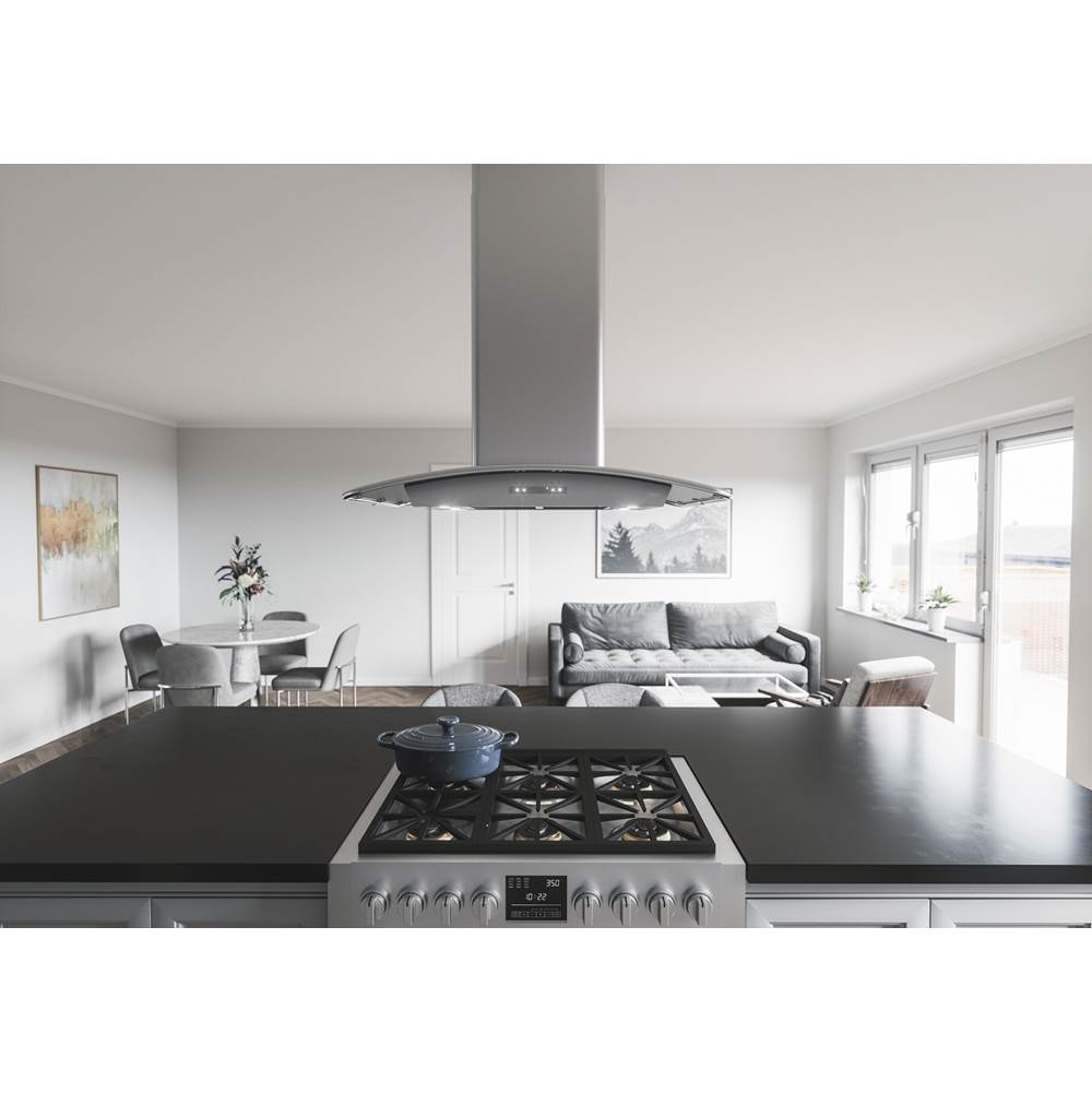 Milano Connect Island, 90cm, SS and Glass, LED, ACT