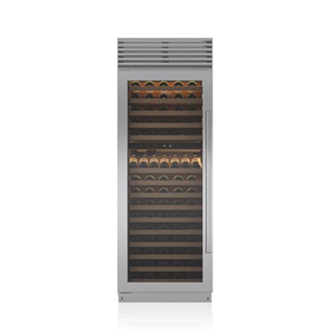 SubZero 30' WINE STORAGE, GLASS DOOR, SS, TUBULAR HANDLE, LEFT HINGE