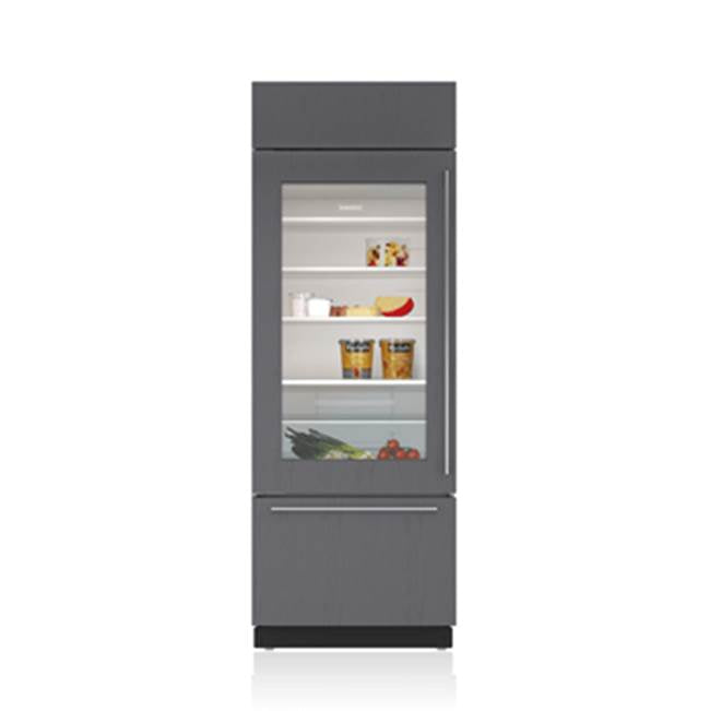 SubZero 30' BUILT-IN, OVER-UNDER, GLASS DOOR, OVERLAY, RIGHT HINGE