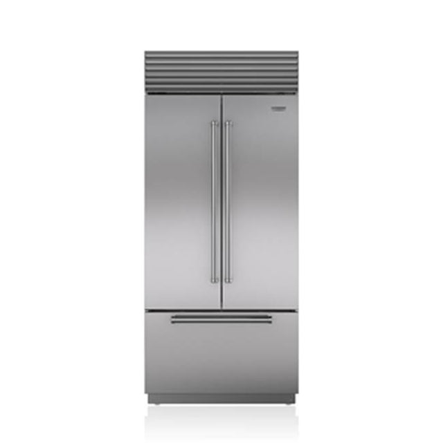 SubZero 36' BUILT-IN, FRENCH DOOR, INTERNAL DISPENSER, SS, TUBULAR HANDLE