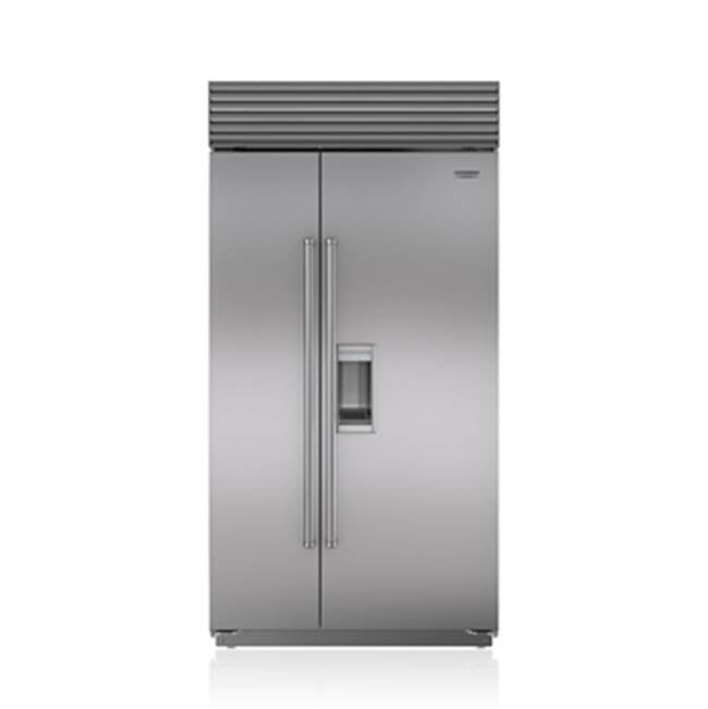 SubZero 42' BUILT-IN, SIDE-BY-SIDE, EXTERNAL ICE &amp; WATER DISPENSER, SS, TUBULAR HANDLE