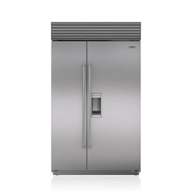 SubZero 48' BUILT-IN, SIDE-BY-SIDE, EXTERNAL ICE &amp; WATER DISPENSER, SS, TUBULAR HANDLE