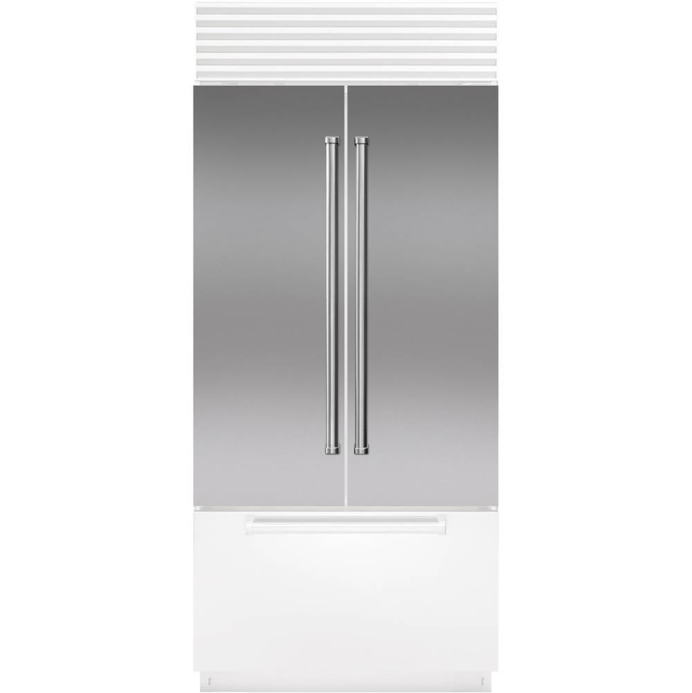 SubZero Classic 36'' French Door Stainless Steel Flush Inset Door Panel With Pro Handle
