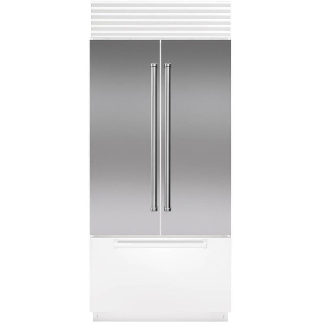 SubZero Classic 36'' French Door Stainless Steel Flush Inset Door Panel With Pro Handle