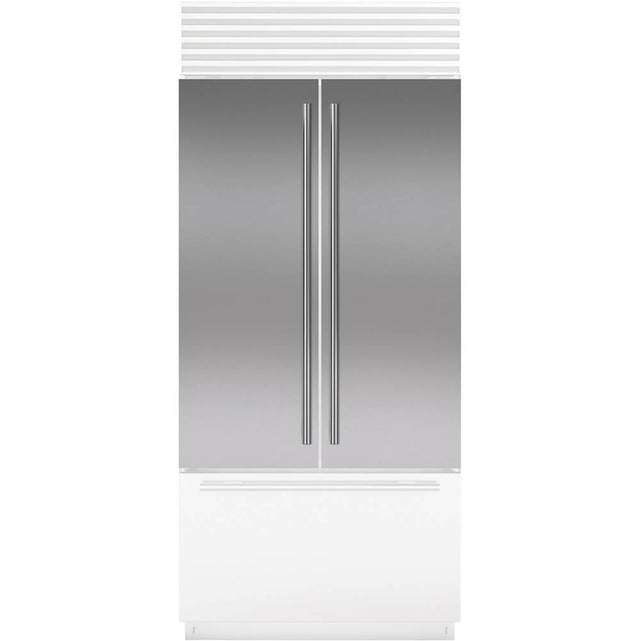 SubZero Classic 36'' French Door Stainless Steel Flush Inset Door Panel With Tubular Han
